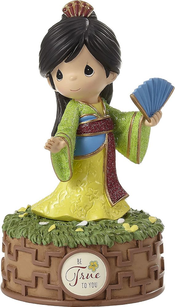 Momentos Preciosos - Mostruário Disney Mulan Seja Fiel a Si Mesmo Resina Musical - Expertamente Pintado à Mão - Decoração Colecionável, Presente de Aniversário, Presente de Natal