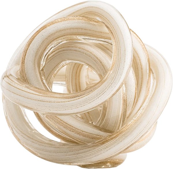 Esfera decorativa de vidro Orbit da Torre & Tagus, diâmetro de 3 polegadas, branco metálico dourado