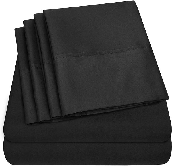 Lençóis de cama tamanho casal - Conjunto de lençóis de cama completo de 6 peças da Coleção 1500 Supreme em microfibra escovada fina com bolso profundo - 2 casos extras de travesseiros, ó