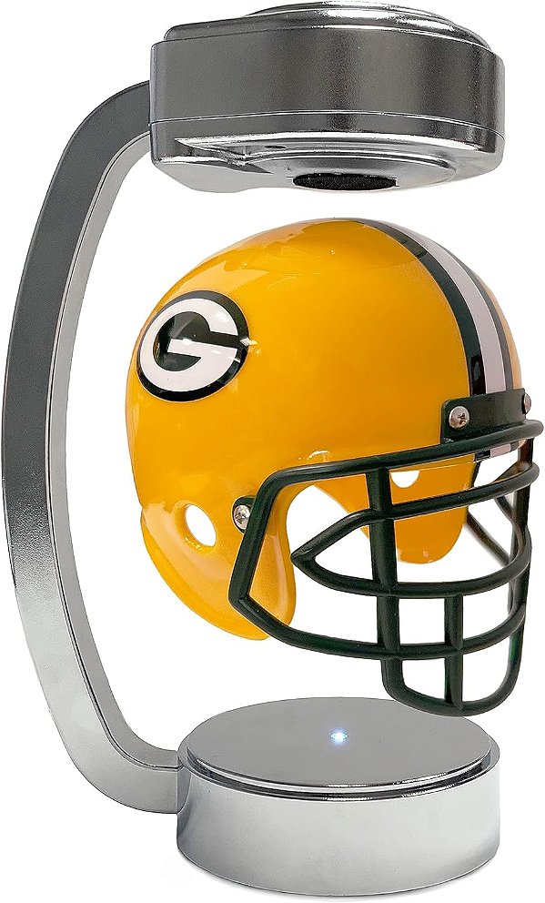 Capacete Levitante Giratório Mini Oficialmente Licenciado NFL da Pegasus Sports em Chrome