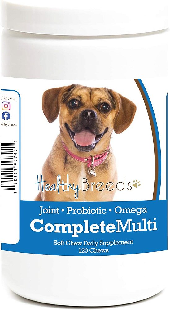 Saúde Raças Puggle Tudo em Um Multivitamínico Mastigável 120 Comprimidos