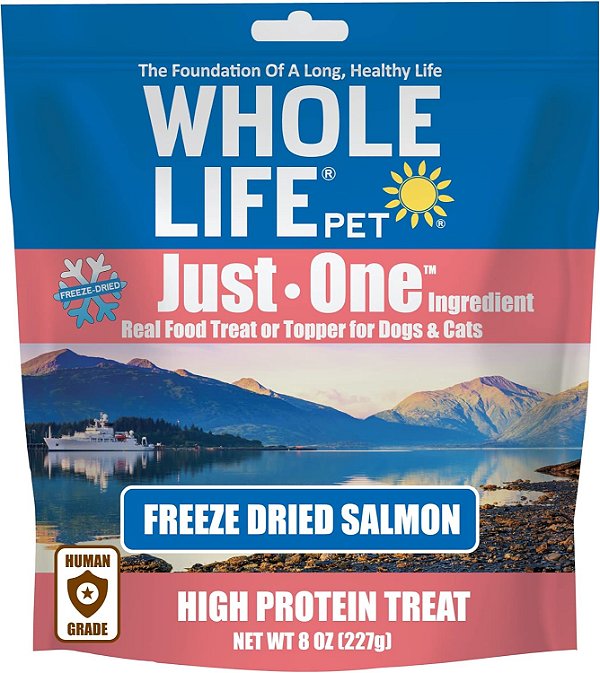 Pacotes de Valor de Apenas Um Salmão para Cães e Gatos Whole Life Pet - Grau Humano, Liofilizado, Único Ingrediente - Rico em Proteínas, Livre de Grãos, Fabricado nos EUA