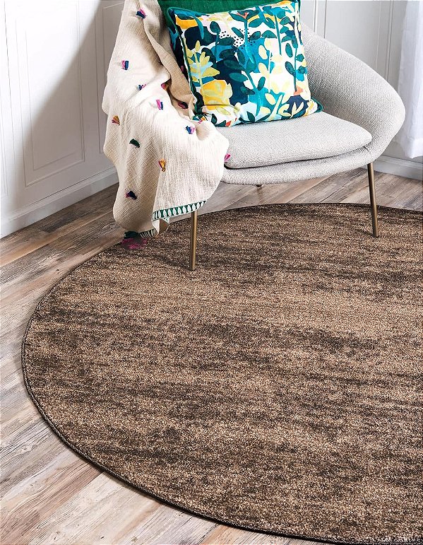 Tapete da coleção Unique Loom Del Mar - Lucille (redondo de 3' 3, marrom/ivo)