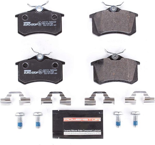 Power Stop ESP1771 Euro-Stop ECE-R90 Pastilhas de Freio Traseiras de Cerâmica
