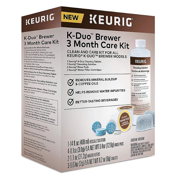 Kit de Manutenção do Fabricante Keurig K-Duo para 3 meses.