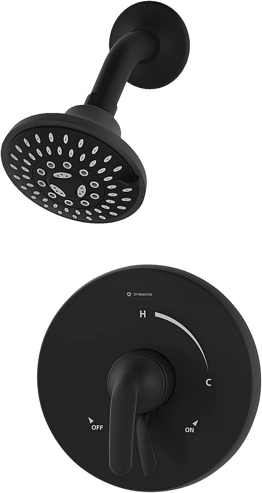 Kit de Acabamento para Chuveiro de Parede com uma Alça da Symmons Elm com Controle de Volume Integrado em Preto Fosco (Válvula Não Incluída)