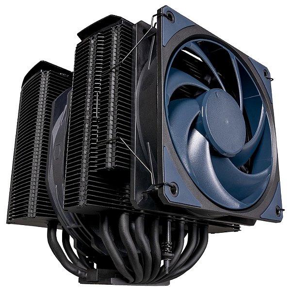 Refrigerador de Ar para CPU Cooler Master MasterAir MA824 Stealth Dual Tower, 8 Heat Pipes, Ventoinhas Duplas Mobius 120|130mm, Base de Cobre Niquelado, Compatível com AMD Ryzen AM5/AM4, Intel LGA
