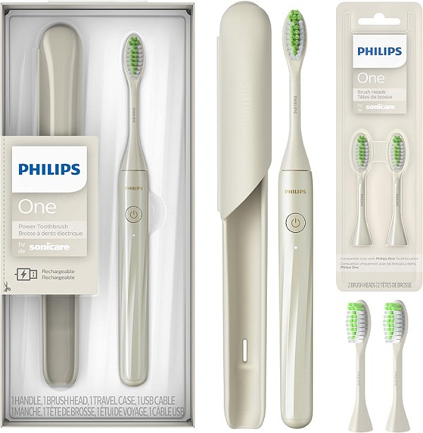 Escova de dentes recarregável Philips One by Sonicare Snow, pacote de cabeças de escova, BD3002/AZ