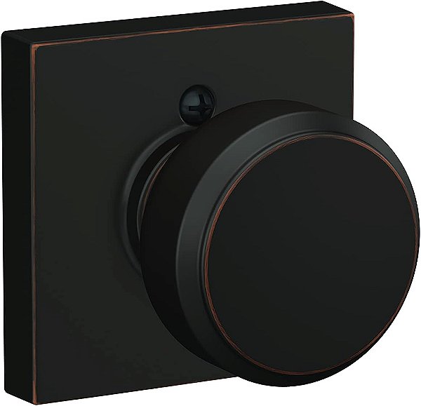 Maçaneta Broadway Schlage F170 BWE 716 COL com guarnição Collins, Alavanca de Bronze Envelhecido para Porta sem Funcionamento