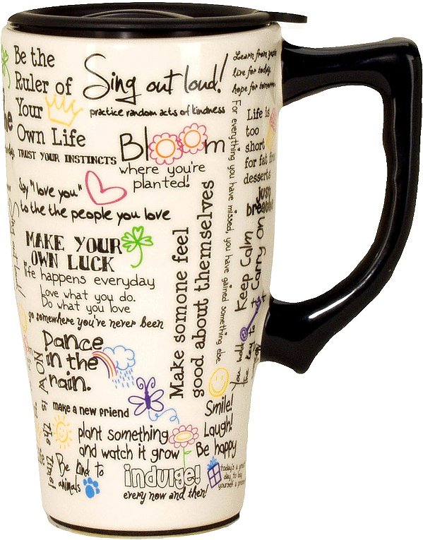 Spoontiques - Canecas de Viagem de Cerâmica - Caneca de Afirmações Positivas - Bebidas Quentes ou Frias - Presente para Amantes de Café