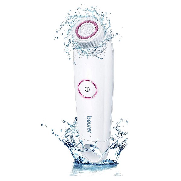 Escova de Limpeza Facial Elétrica Portátil à Prova d'Água Beurer FC45, Limpador Facial para Acne no Banho, Máscara Facial para Cuidados com a Pele com 2 Velocidades e Temporizador