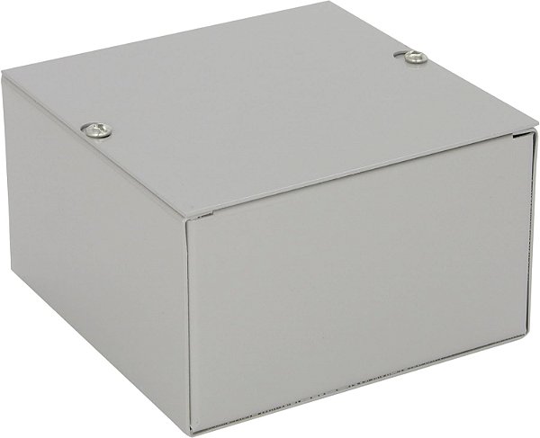 Caixa de junção de chapa metálica NEMA 1 em aço BUD Industries JB-3945 6 L x 6 W x 3.5 H, cinza
