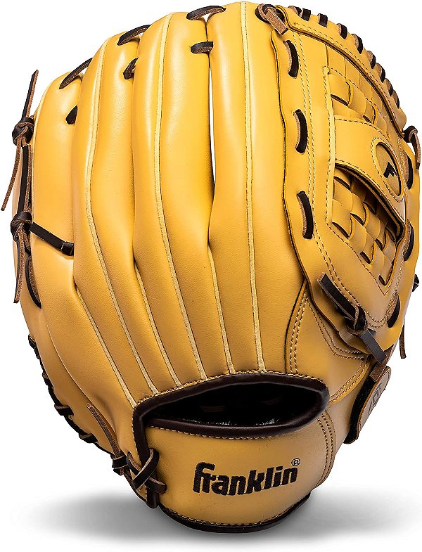 Luvas de beisebol + softbol Franklin Sports - Adultos e Jovens Field Master Baseball + Softball Gloves - Luvas para mão direita + mão esquerda - Luvas de infield + outfield - Vários tamanhos + cores