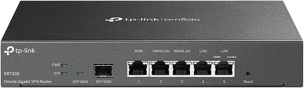 Roteador VPN Gigabit com múltiplas WANs profissional com capacidade de rede aumentada, Firewall SPI, Balanceamento de carga integrado, Proteção contra raios Omada SDN