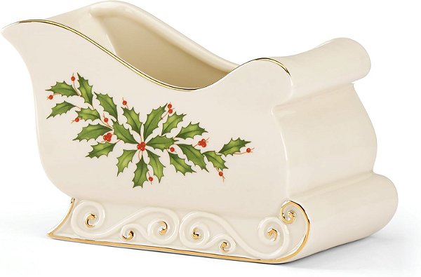 Travessa para Doces de Natal Lenox 886160, 1,40 LB, Vermelho e Verde