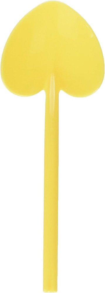 Colheres de plástico descartáveis em miniatura em forma de coração de 3,5 x 1,25 polegadas, 500 unidades - em plástico amarelo para degustação de sobremesas, para festas ou eventos - Restaurant