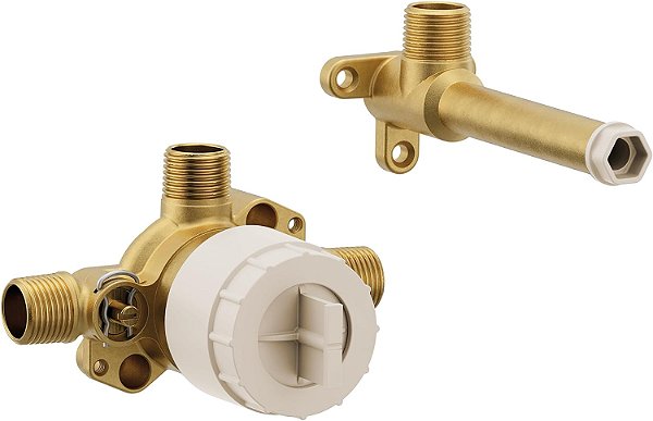 Válvula de regulagem áspera para torneira de banheira de alto fluxo, suporte de parede de alça única Moen WMV130CIS M-Pact com conexões CC/ICS, ou inacabado