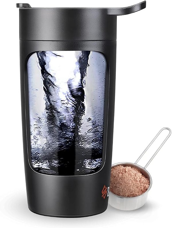 Garrafa agitadora elétrica de proteína SQUATZ - Garrafa misturadora de treino - Misturador de shake de academia portátil, recarregável por USB - 22oz