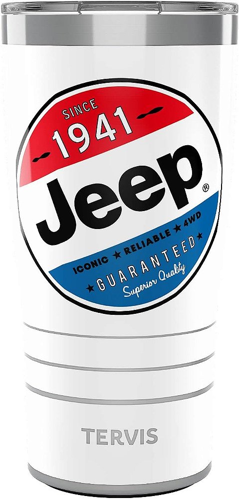 Caneca de viagem Tervis Jeep Colossal Triplo Isolado Mantém as Bebidas Frias e Quentes, 20oz, Aço Inoxidável
