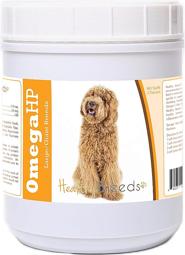 Suplemento Mastigável Omega HP para Suporte da Pele e Pelagem de Labradoodle de Raças Saudáveis 90 Unidades
