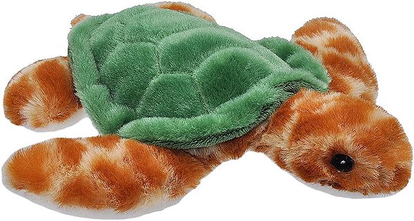 Mini tartaruga marinha de pelúcia Wild Republic EcoKins 8 polegadas, presentes ecológicos para crianças, brinquedo de pelúcia, feito à mão usando 7 garrafas plásticas recicladas (24804)