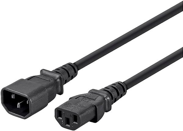 Cabo de Extensão Monoprice - IEC 60320 C14 para IEC 60320 C13, 10 Amp, 3 Pinos, 6 Unidades, 18AWG, 6 Pés, Preto