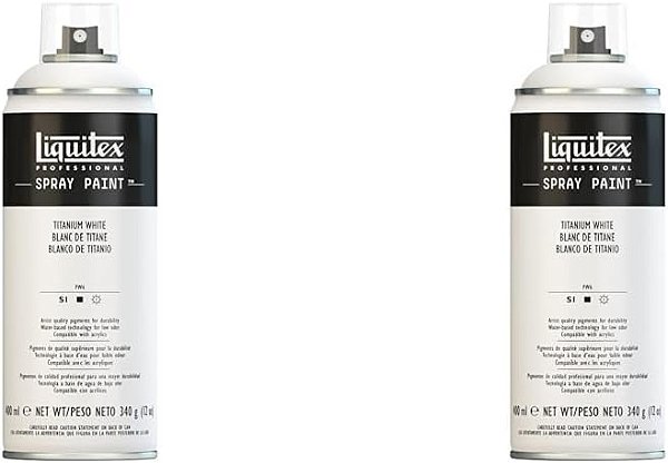 Tinta Spray Profissional Liquitex, 12 oz (400ml), Branco Titânio (Pacote com 2)