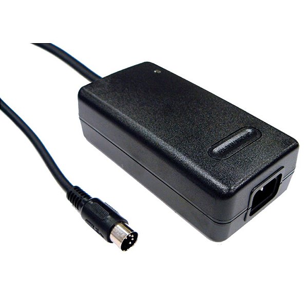 Fonte de Alimentação de Mesa Mean Well GP50A13D-R1B, 50W, Três Saídas, Conector Macho de 5 Pinos DIN, 5.7 de Comprimento x 3.0 de Largura x