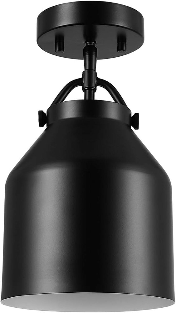 Luminária de Teto Embutida de 1 Luz Globe Electric 66000074, Preto Fosco, Cúpula de Metal, Acessório de Iluminação de Teto, Melhoria para Casa, Luzes de Teto para Quarto, A
