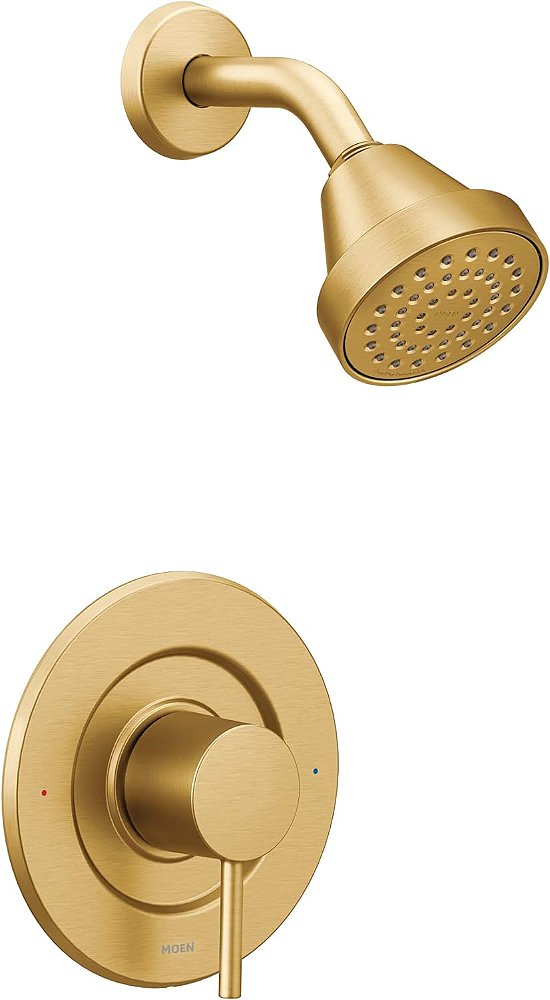 Kit de acabamento para chuveiro Moen Align em Ouro Escovado com Equilíbrio de Pressão Posi-Temp e Eco-Performance, com ducha e alavanca, necessita de válvula, T2192EPBG.