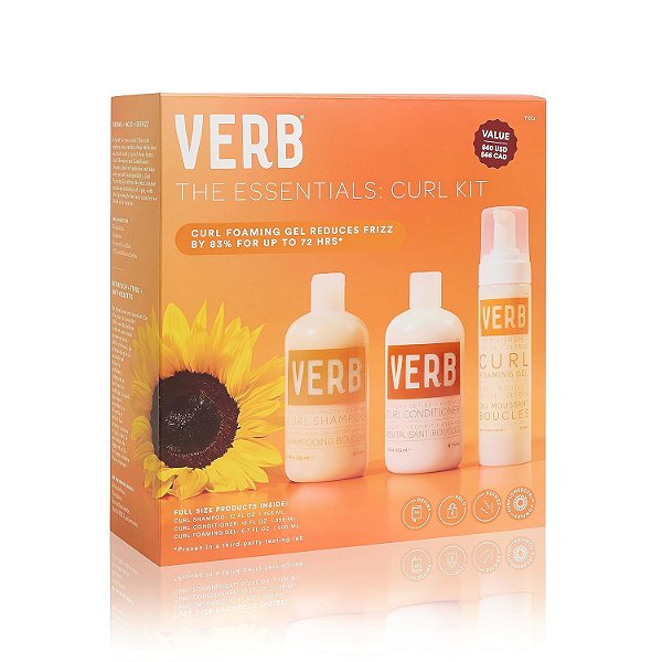 Duo do Shampoo e Condicionador Verb Curl - Suave, Limpa e Alisa Shampoo Definidor de Cachos para Cabelos Com Frizz + Condicionador Controlador de Frizz para Suavizar, Definir e Hidratar - Veg