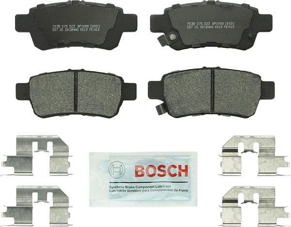 Conjunto de pastilhas de freio de disco semi-metálicas premium QuietCast BP1088 da BOSCH, compatível com Honda Odyssey selecionados; TRASEIRA