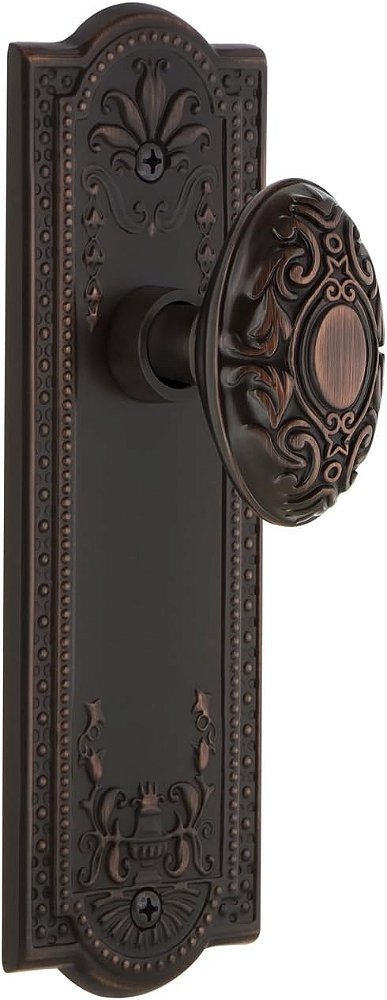 Placa Nostálgica de Porta com Maçaneta Vitoriana, Passagem - 2.75, Bronze Atemporal