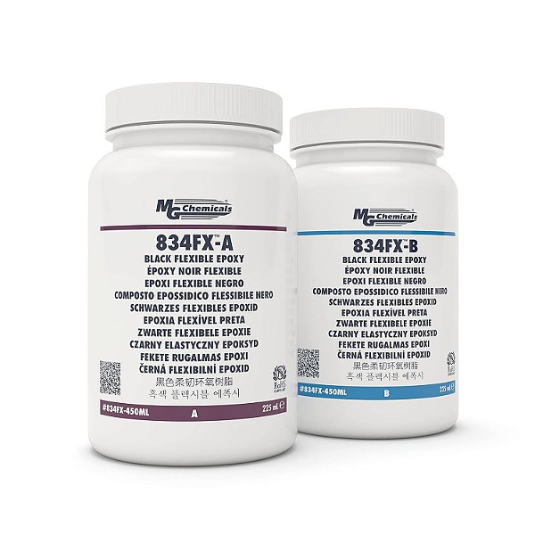 Epoxy Flexível Térmico e Retardante de chamas MG Chemicals 834FX para Eletrônicos, Preto, Kit de 450 mL, kit de 15 fl. oz.