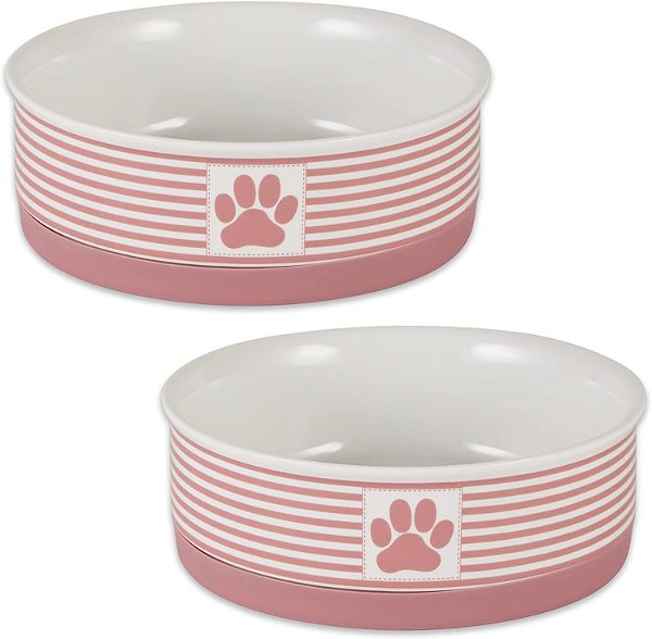 Coleção de cerâmica para animais de estimação Bone Dry Paw & Patch, conjunto médio, 6x2, Rosa, 2 peças, 5742