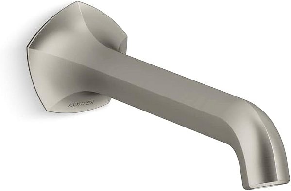 KOHLER T27011-ND-BN Bico de Torneira de Pia de Banheiro Occasion, Bico de Torneira de Pia de Banheiro com Parede Fixa, 1.2 gpm, Níquel Escovado Vibrante