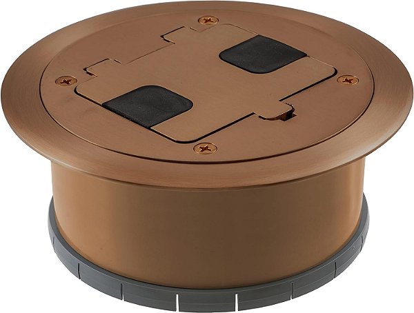 Tampa de caixa de piso Bryant Electric RF406BN com tomada de 15A 125V incluída, marrom