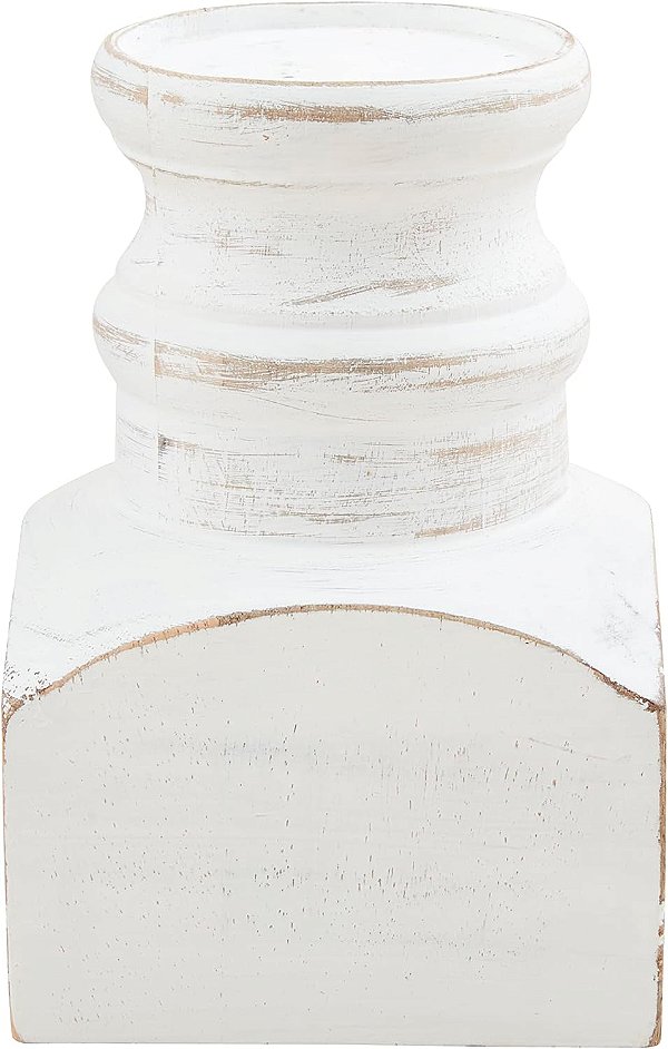 Suporte de Vela Curto Grande para Tortas de Lama, Branco, 6 3/4 x 4 1/2