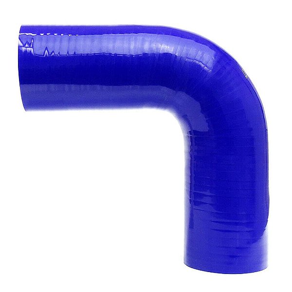 Mangueira de silicone reforçada de 4 camadas de alta temperatura HPS HTSEC90-450-BLUE, cotovelo de 90 graus, pressão máxima de 20 PSI, comprimento de perna de 4 em cada lado,