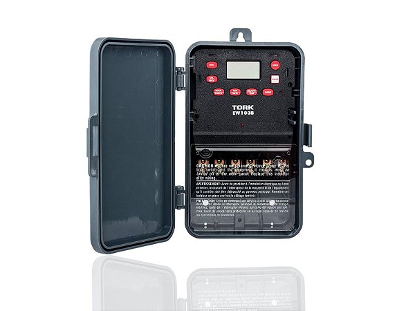 Chave de tempo de 7 dias com controle multipropósito da Série EW, 120-277 VAC de entrada, 1 canal, saída de contato seco DPST