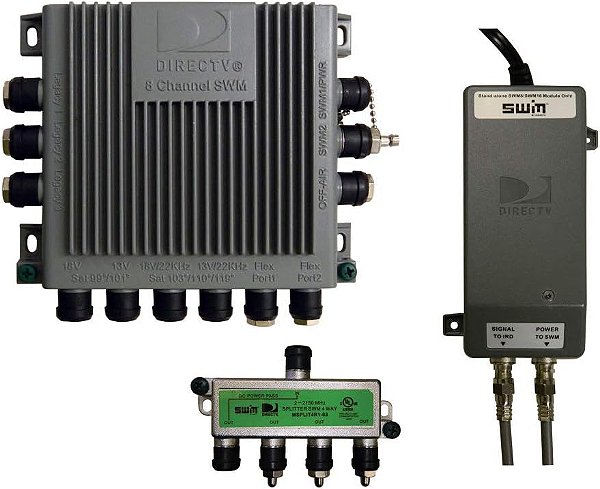 Kit de Multi-Switch Winegard SWM-D30 para DIRECTV, Padrão, Branco.