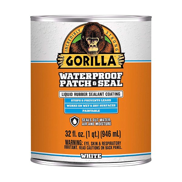 Selante de borracha líquida Gorilla à prova d'água, branco, 32oz (Pacote com 1)