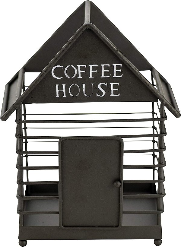 Armazenamento de cápsulas de café para casa da Boston Warehouse, cesta para balcão, preta.