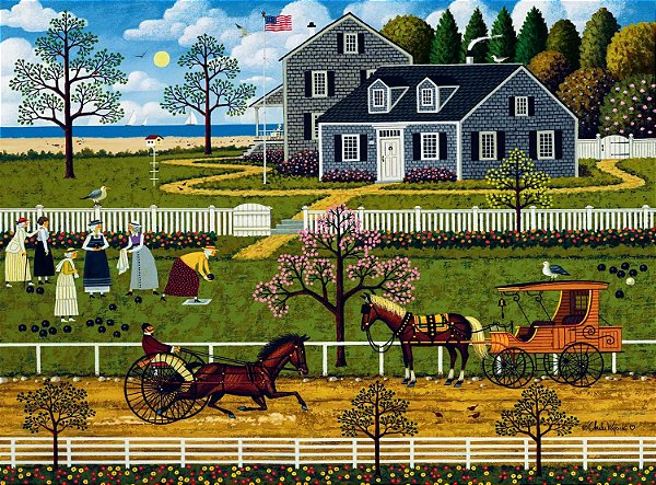 Buffalo Games - Charles Wysocki - As Senhoras do Boccie de Martha's Vineyard - Quebra-cabeça de 1000 peças