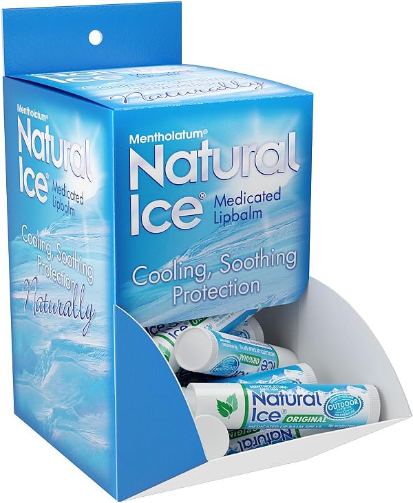 Bálsamo labial Mentholatum Natural Ice Original SPF 15 1 unidade (pacotes de 48), 0,16 onça (pacote de 48)