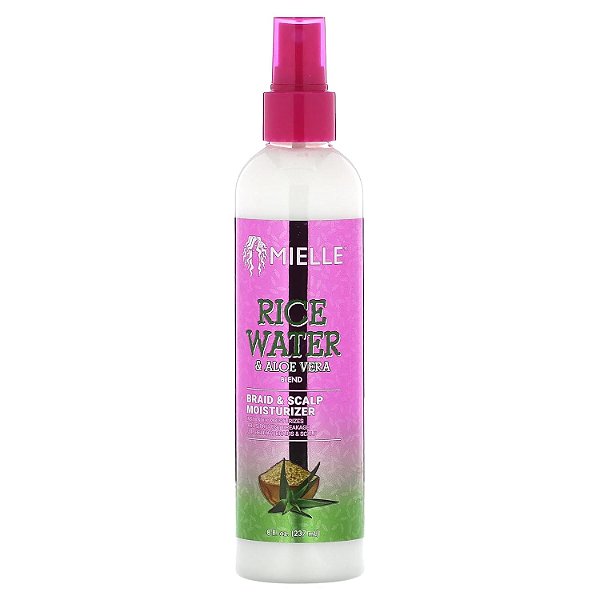 Hidratante e Aloe Vera para Tranças e Couro Cabeludo com Mistura de Água de Arroz Mielle 8 Fl Oz (Pacote com 2)
