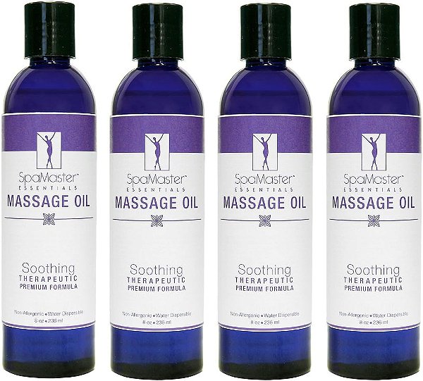 Óleo de massagem calmante Master Massage, 8 oz. Pacote com 4 unidades.
