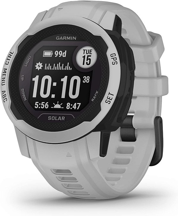Garmin Instinct 2S Solar, Relógio GPS Outdoor de Tamanho Menor, Capacidade de Carregamento Solar, Suporte Multi-GNSS, Roteamento Tracback, Cinza Embaçado