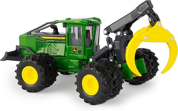 Coleção de Prestígio ERTL - Brinquedo Trator Skidder John Deere 948L-II com Garra - Escala 1:50 - Réplica Autêntica de Metal Fundido - Brinquedos Agrícolas Colecionáveis com