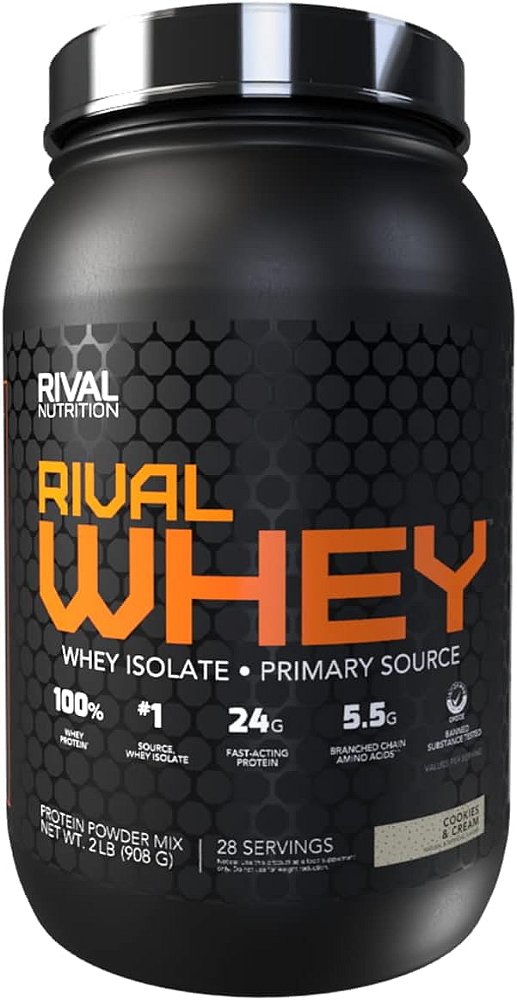 Rivalus Rivalwhey – Cookies and Crème 2lb - 100% Whey Protein, Whey Protein Isolate Primary Source, Clean Nutritional Profile, BCAAs, No Banned Substances, Made in USA

Rivalus Rivalwhey – Cookies and